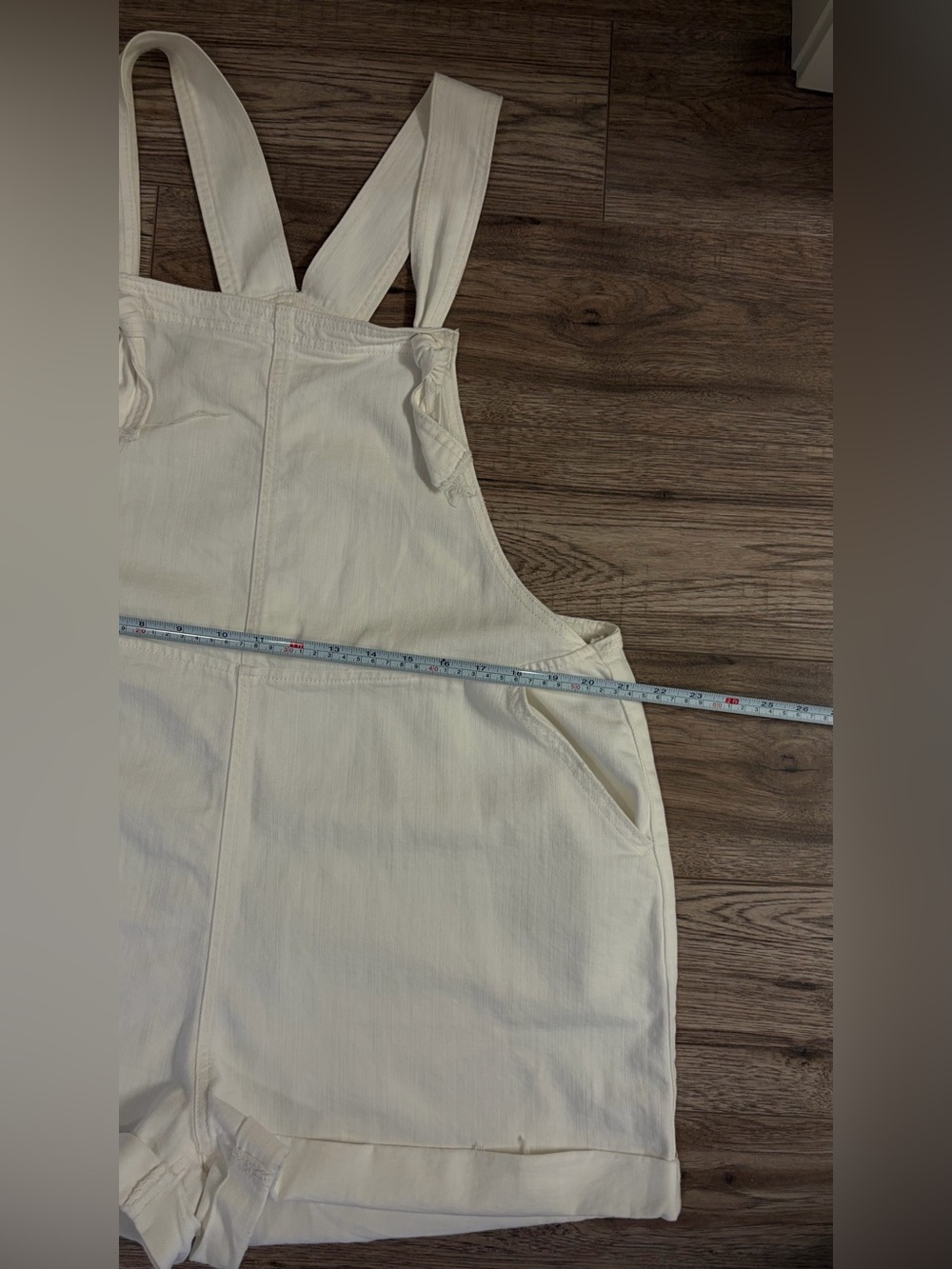 Aerie Denim Shortall Overalls - White, Large - Picture 8 of 10